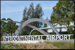 George Bush Intercontinental Airport (IAH) sign, Humble, Texas — Lee Road Air Cargo and local Humble Hotshot 